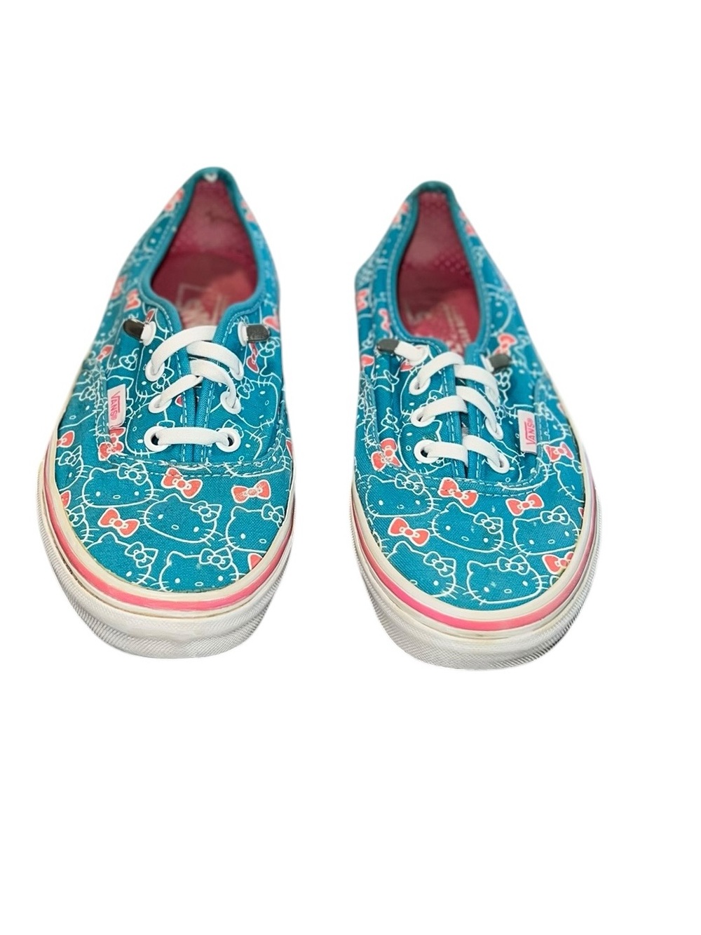 Vans x Hello Kitty Authentic Sneakers Women’s 6.5 Blue Pink Canvas Shoes - Picture 3 of 8
